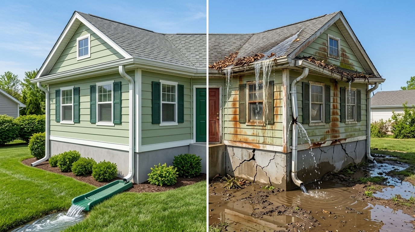 signs of failing gutters